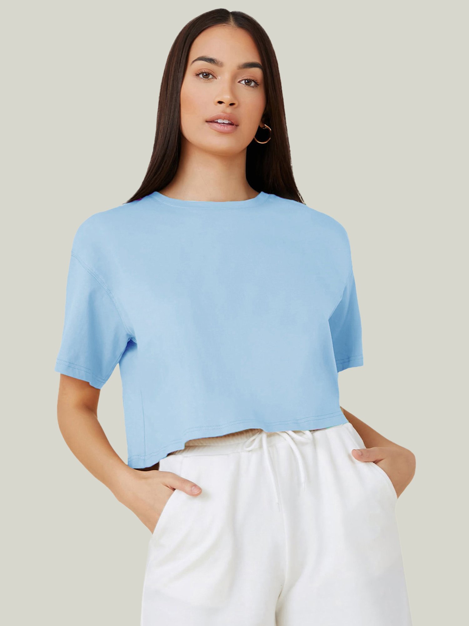 Kotty Light Blue Relaxed Fit Oversized T-Shirt