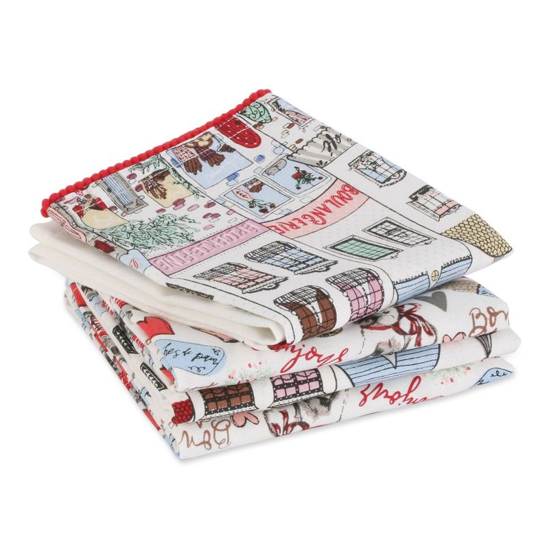 4pk Cotton Paris Springtime Dishtowel Set - Design Imports