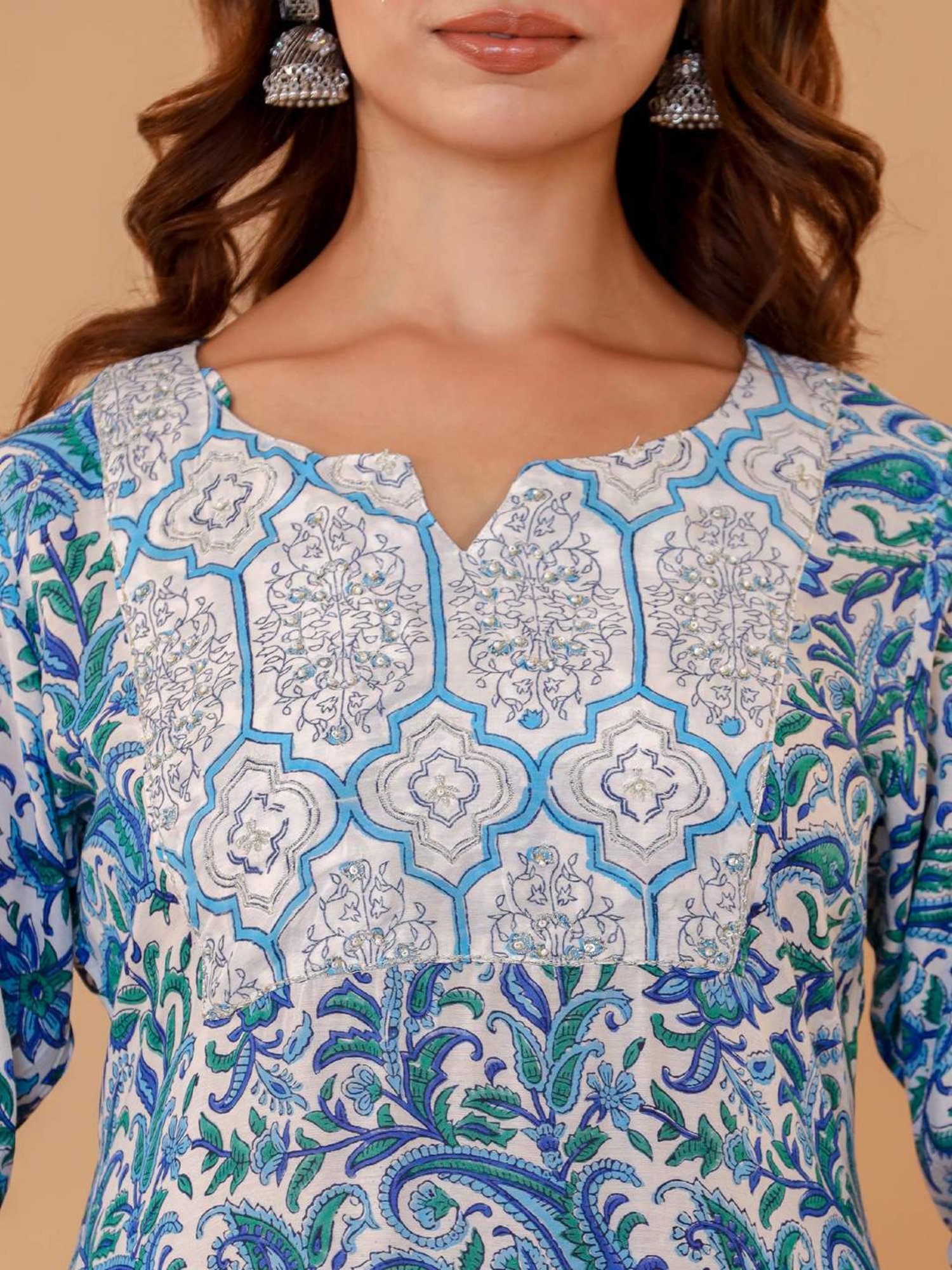 READIPRINT FASHIONS Blue Floral Print Kurta Salwaar Set With Dupatta