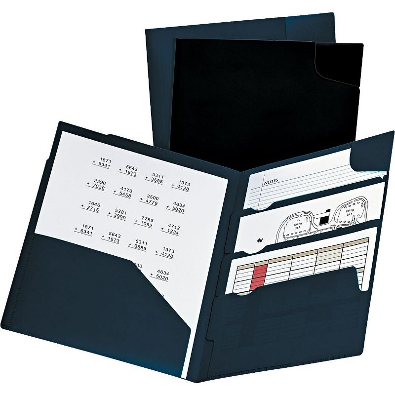 Oxford Divide It Up Four-Pocket Poly Folder 11 x 8-1/2 Navy 99801
