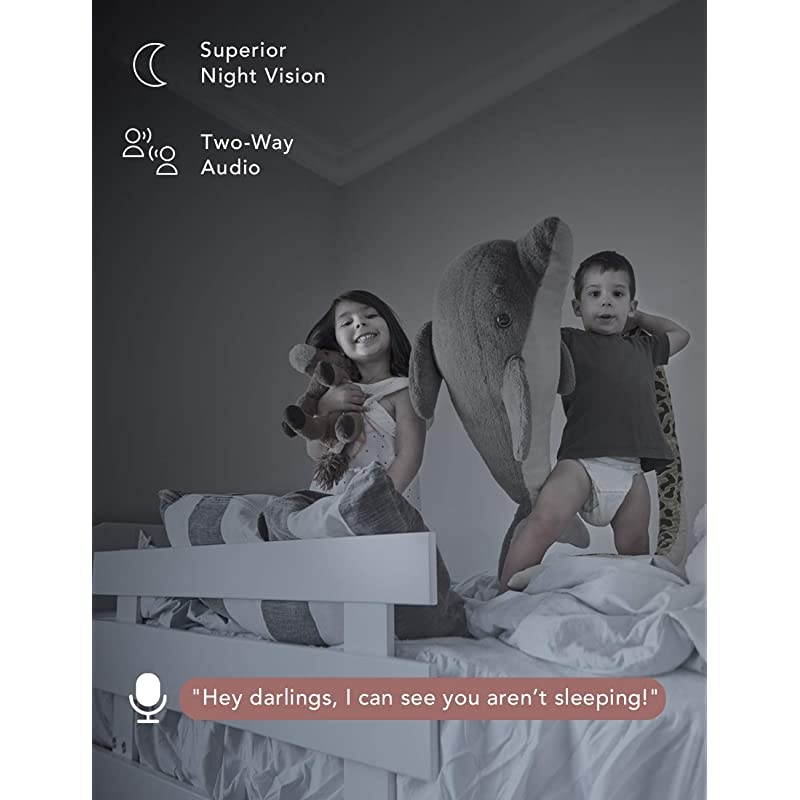 Baby Monitor, WiFi Pet Camera Indoor, 360-degree Wireless IP Nanny Camera, 1080P Home Security Camera, Motion Tracking, IR Night Vision, Works with Alexa, Two-Way Audio