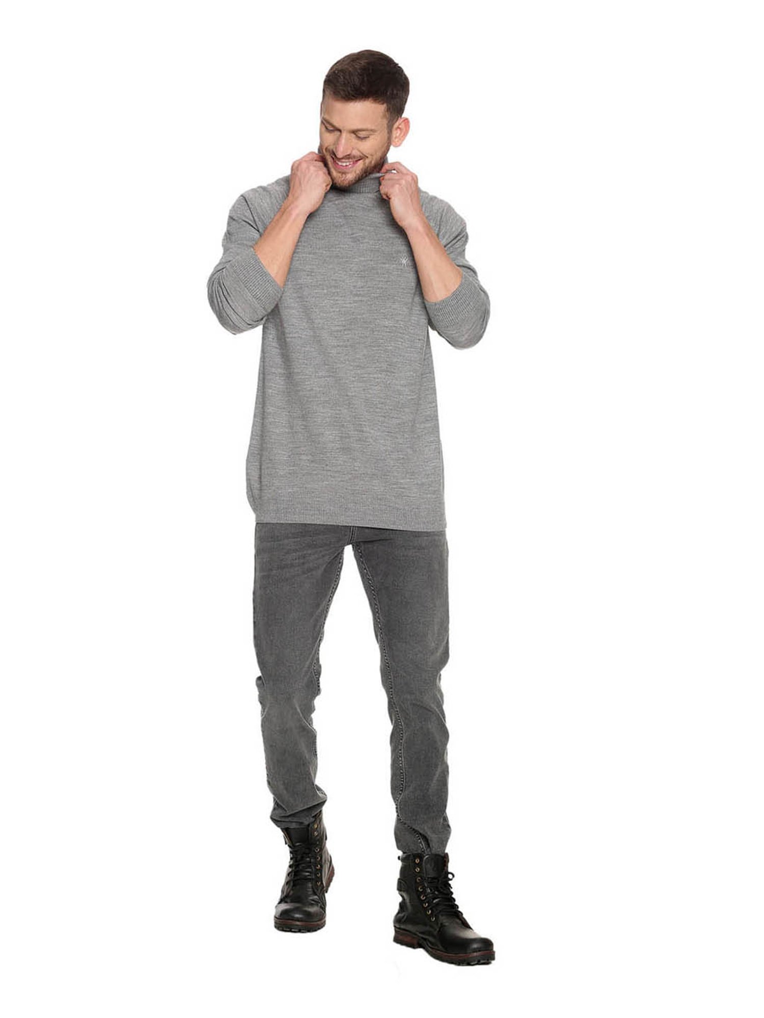 Venitian- Forbidden Clothing Light Grey Regular Fit Sweater