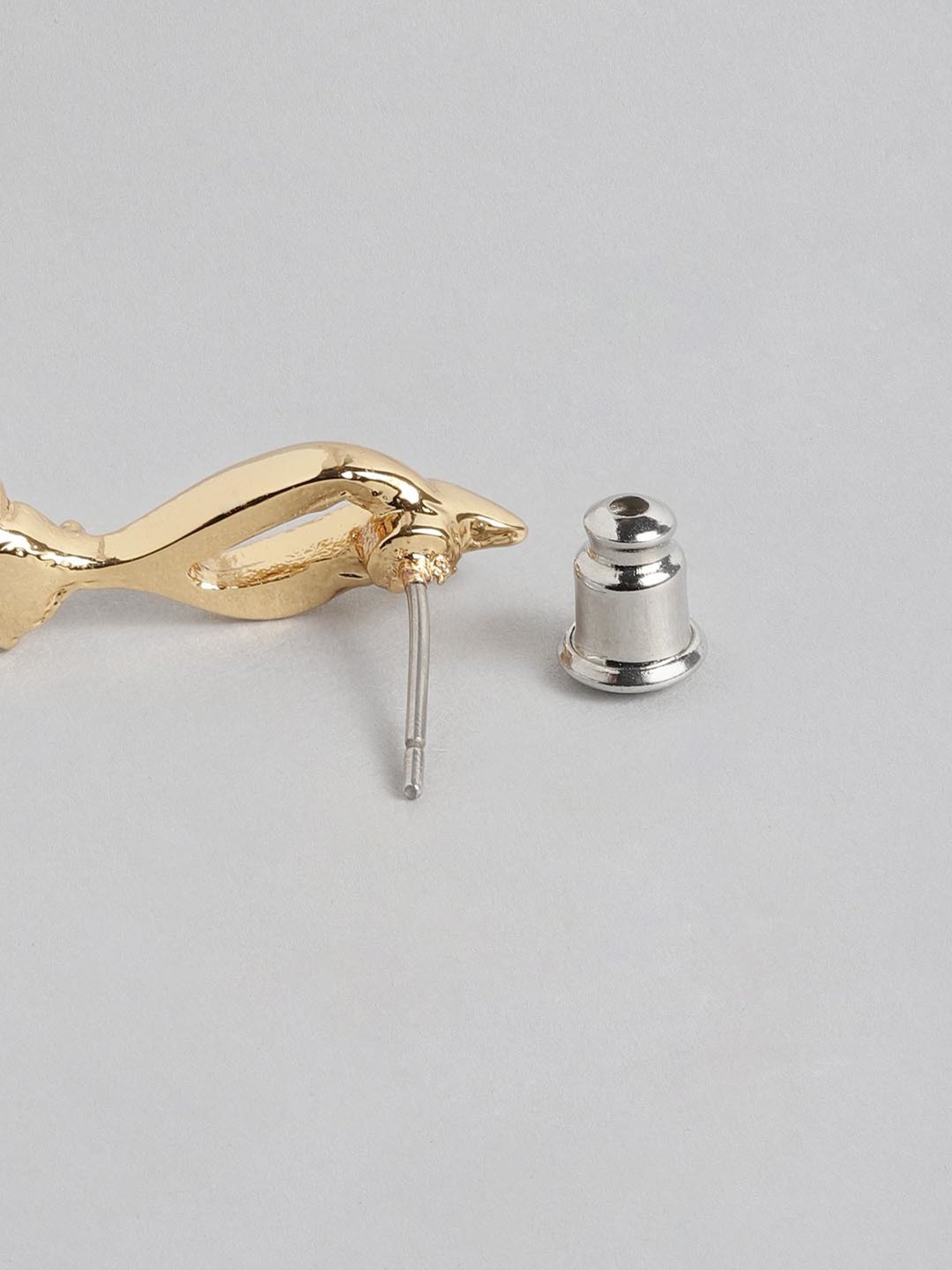 Estele Gold-Plated Solitaire Pendant & Earring Set for Women