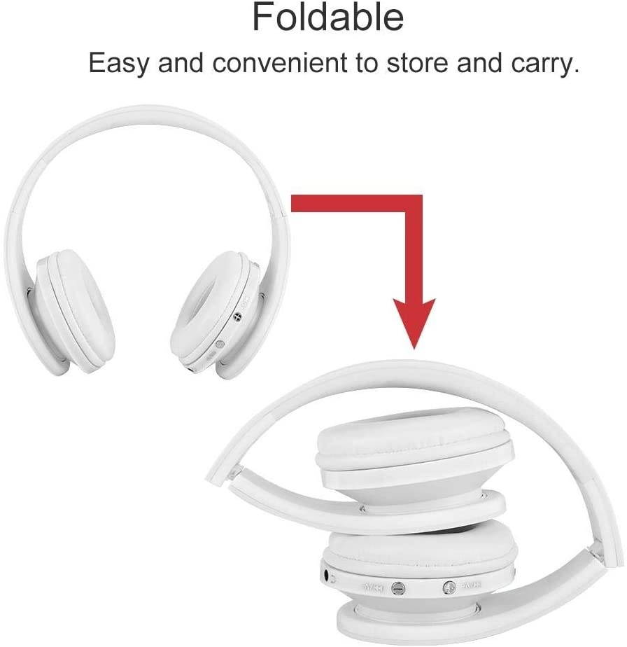 Bicaquu Gaming Headset, Head-Mounted Headphone, Built-in Microphone, Internet Bar for Home(White)