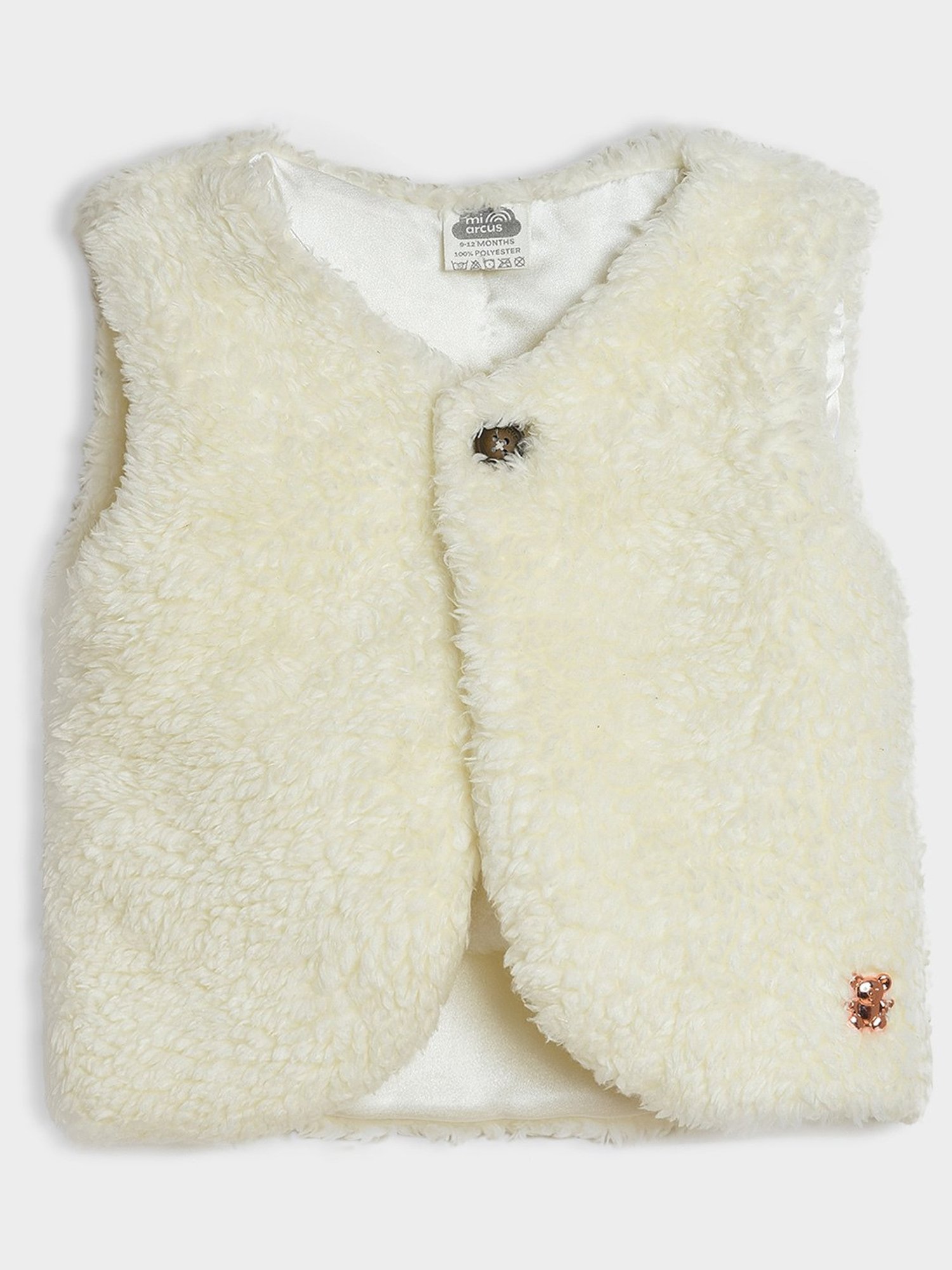 MiArcus Girls Cream Solid Shrug