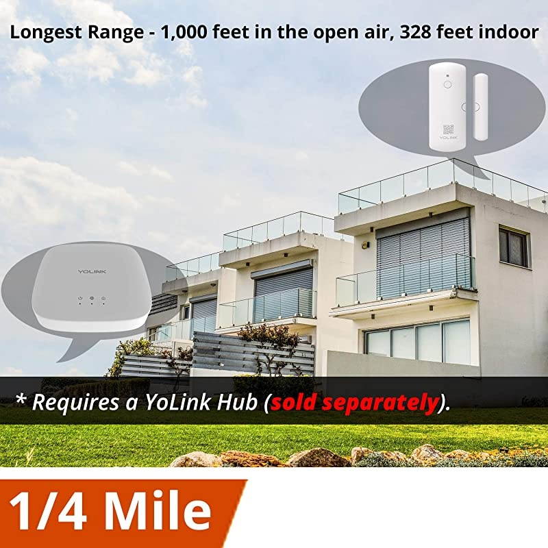 Smart Door Sensor 3 Pack  14 Mile Worlds Longest Range Wireless Window Door Sensor Works with Alexa IFTTT App Monitoring Notifications Open Reminder Smart Home Security  Hub Required