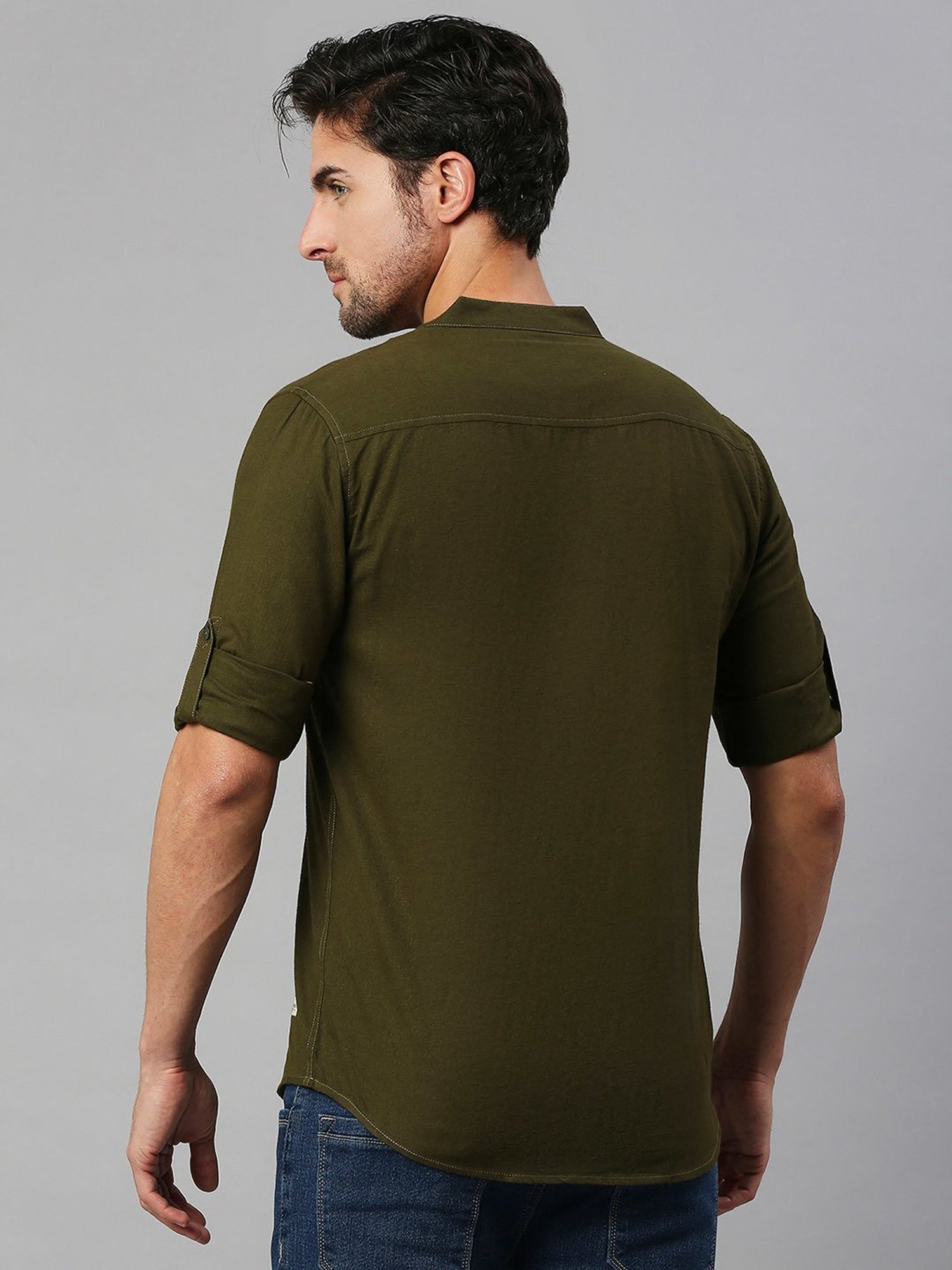 SOLEMIO Green Slim Fit Shirt