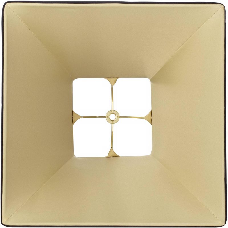 Springcrest Medium Square Curved Black Lamp Shade 6" Top x 14" Bottom x 9.5" High (Spider) Replacement with Harp and Finial