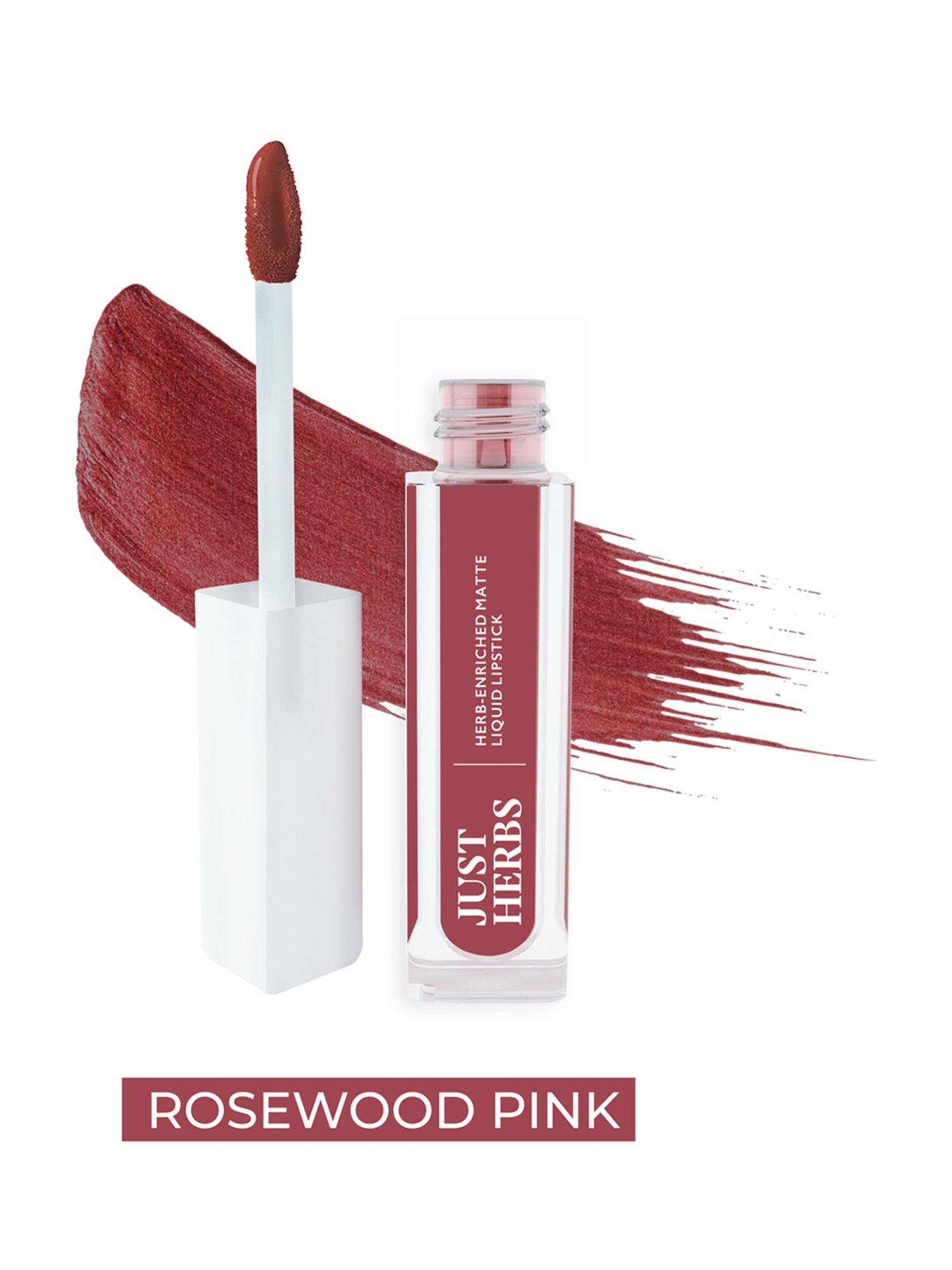 JUST HERBS Herb-Enriched Matte Liquid Lipstick Rosewood Pink - 2 ml