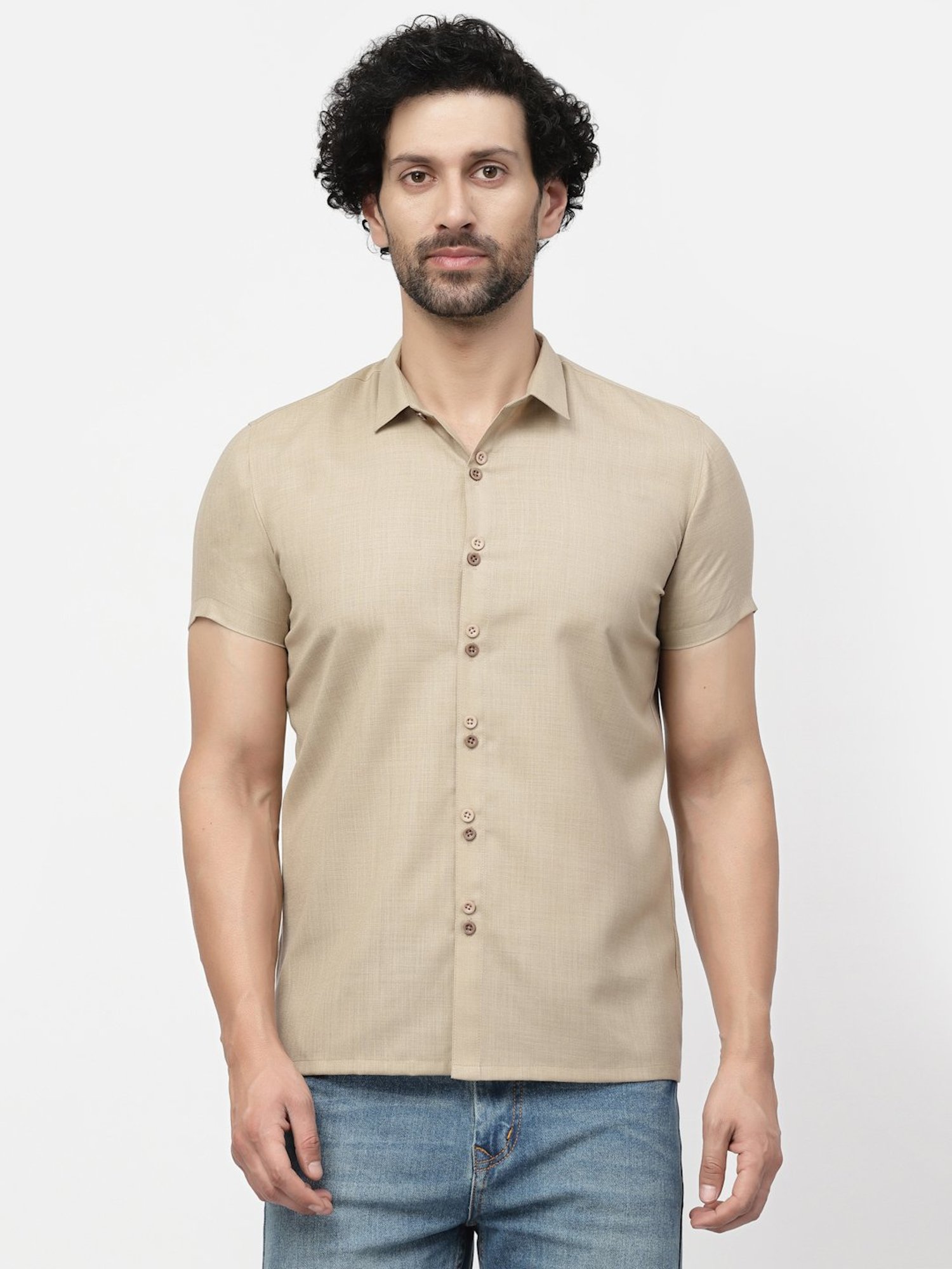 Lela Beige Regular Fit Shirt