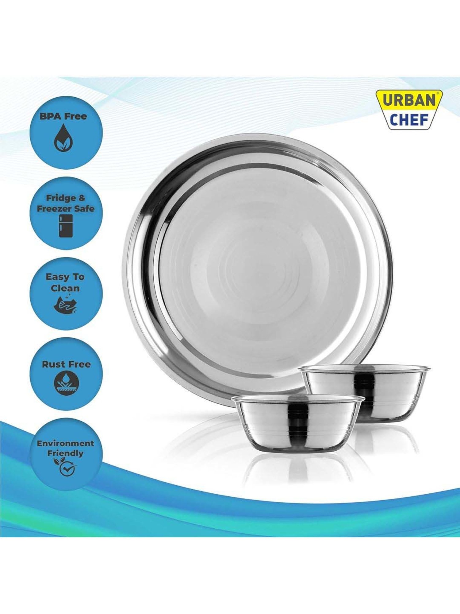 Urban Chef Silver Stainless Steel 12 Pcs Dinner Set