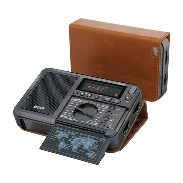 Elite Traveler Portable AM/FM/LW/SW Radio with Leather Case