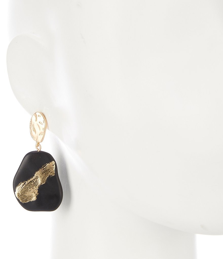 Natasha Accessories Gold Foil Drop Earrings