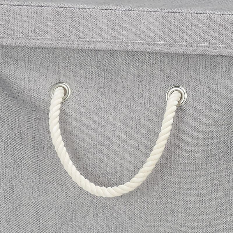 mDesign Large Single Hamper Basket with Wheels, Lid and Handles - Gray