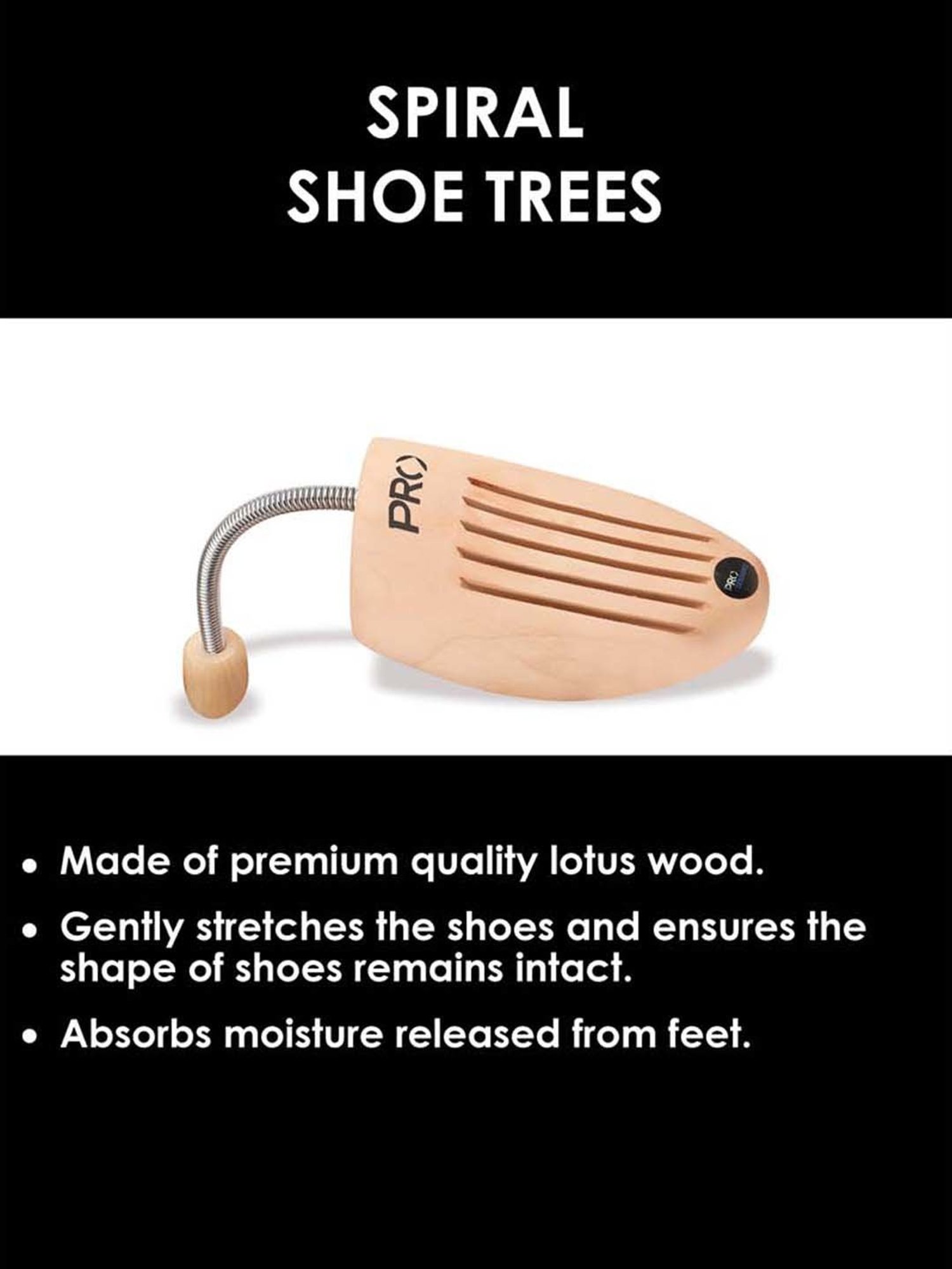 Pro Beige Lotus Wood Spiral Shoe Tree (40)