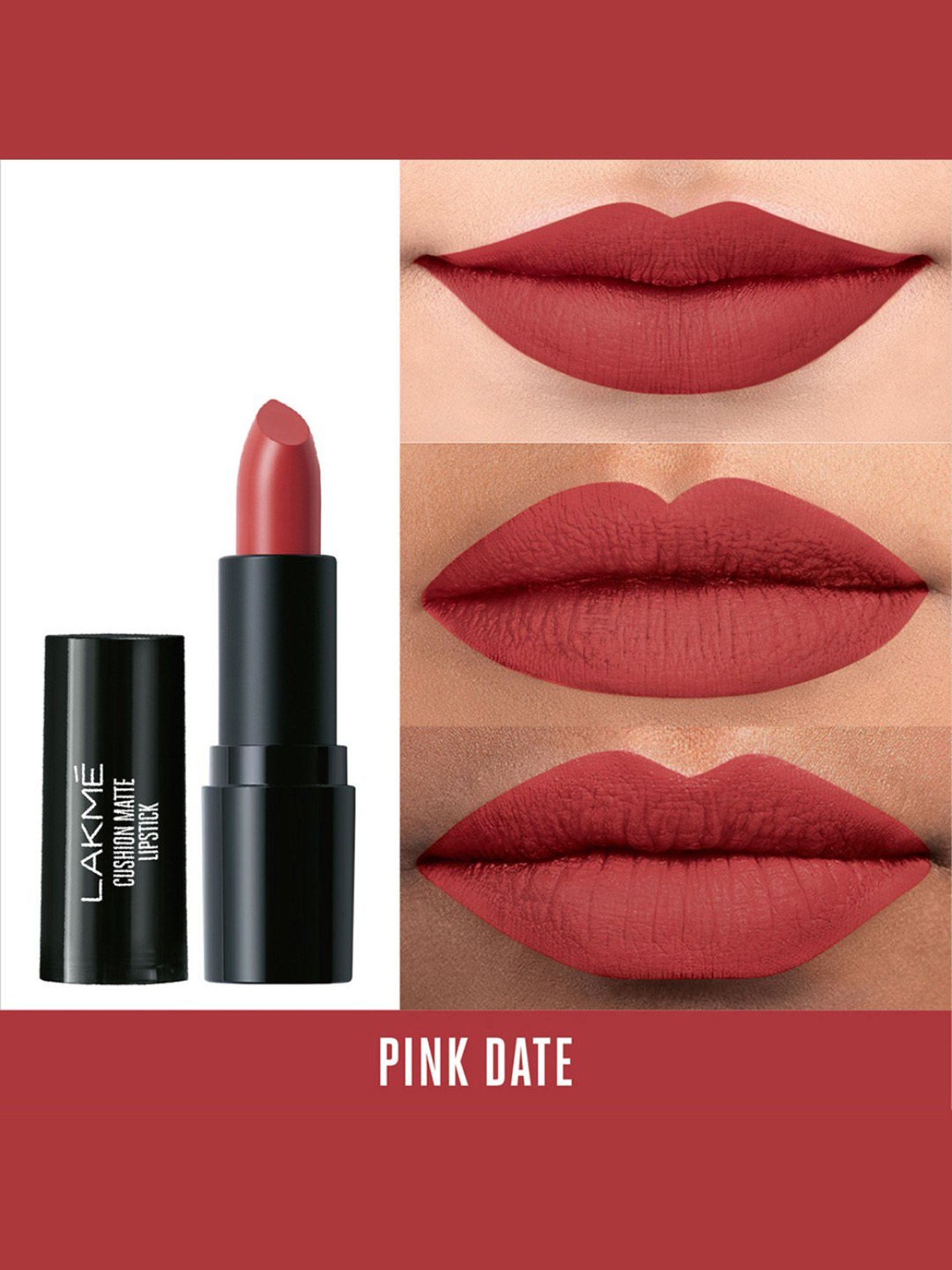 Lakme Cushion Matte Lipstick Pink Date - 4.5 gm
