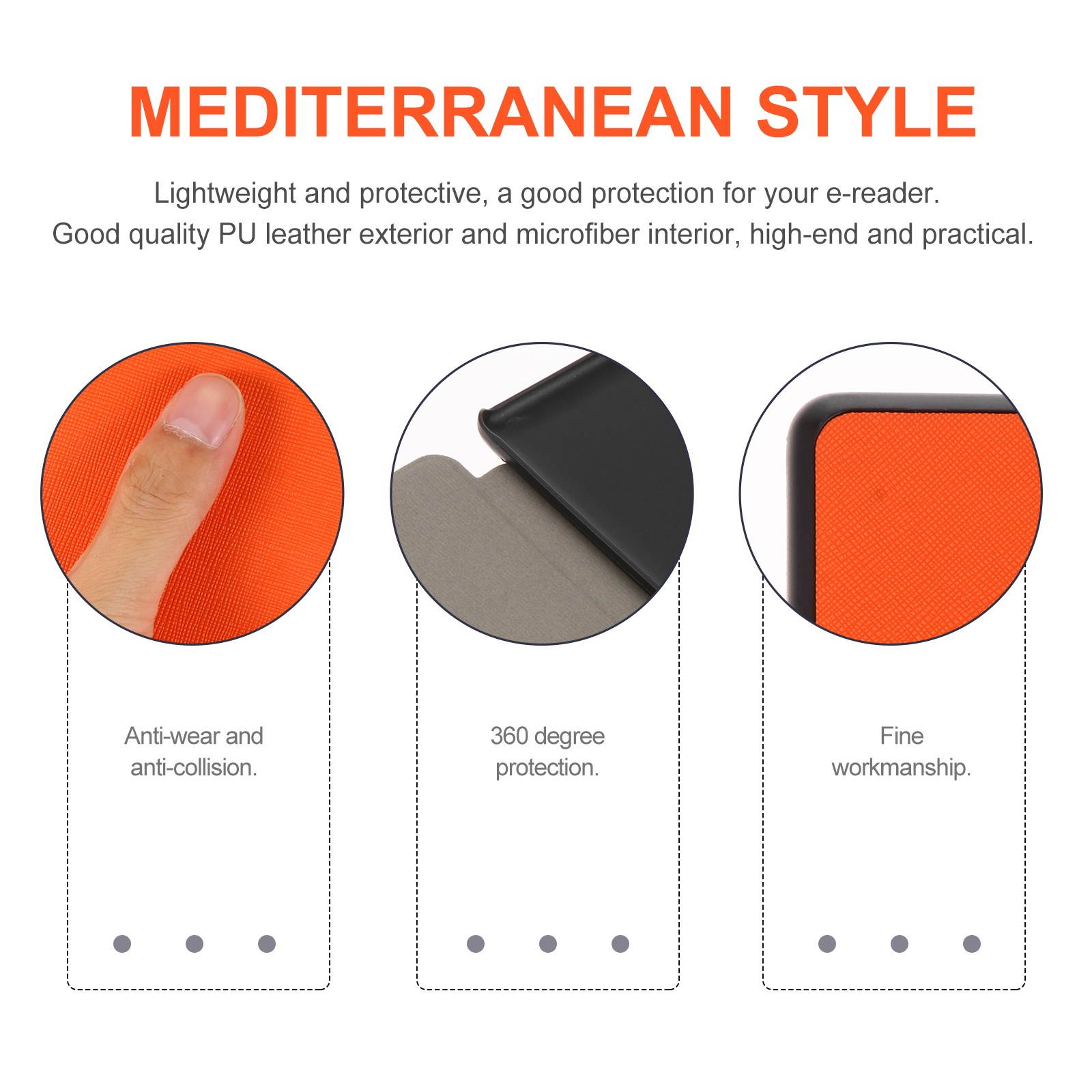 1pc Smart Auto Wake Waterproof E-book Protective Cover E-reader Case E-book Cover