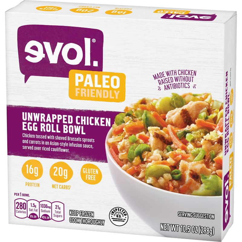 Evol Frozen Unwrapped Chicken Egg Roll Bowl - 10.5oz