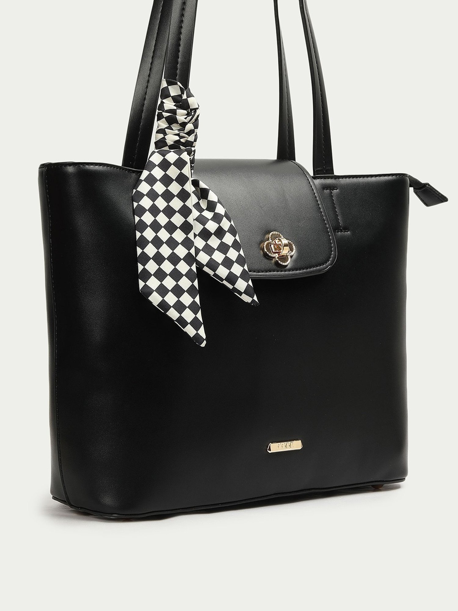 Code by Lifestyle Black Solid Shoulder Handbag