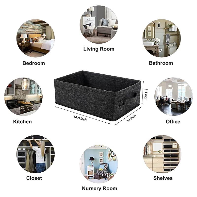 Gray Storage Baskets Narrow Storage Basket Organizer Storage Bins for Small Toys Keys Make Up Hair Cosmetic Drawer Home Decor Storage Basket Decorative Storage Bin