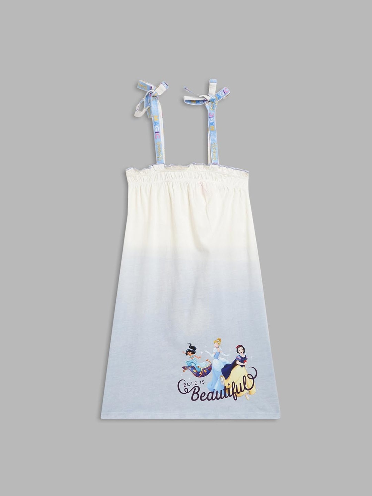 Blue Giraffe Kids Light Blue & White Printed Dress