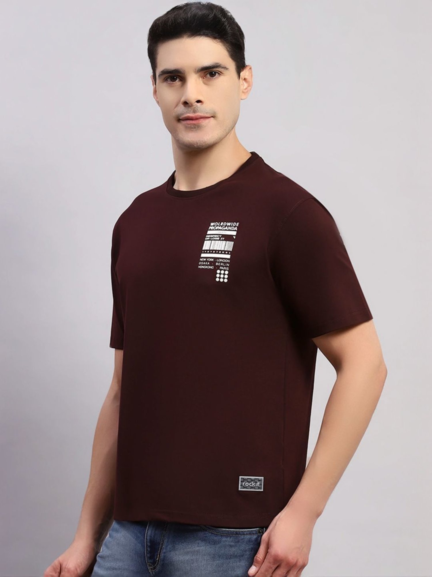 Rock.It Wine Smart Fit Printed T-Shirt