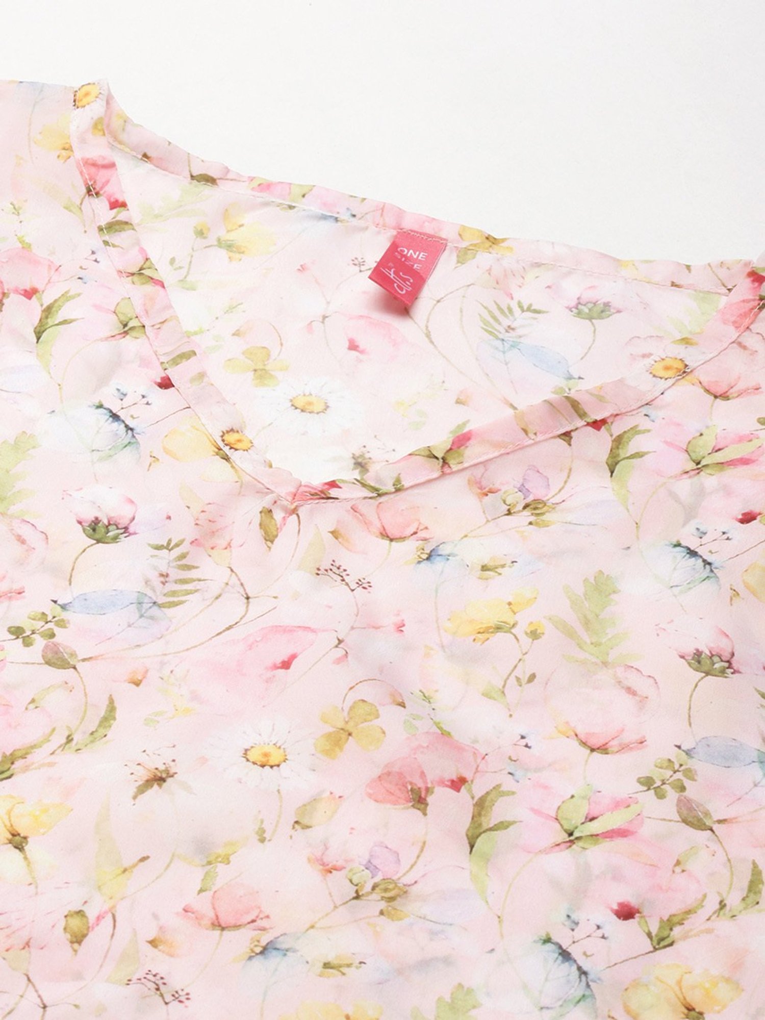 Clt.s Pink Polyester Floral Print Cover Up