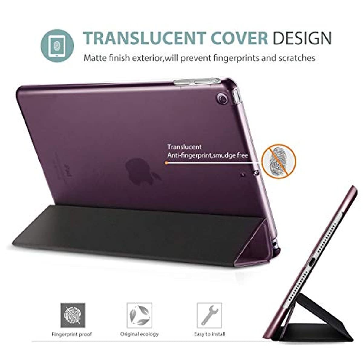 ProCase Purple iPad Mini 1 2 3 Slim Lightweight Case(Old Model A1432 A1) Bundle with Black Slim Compact Portable Wireless Keyboard