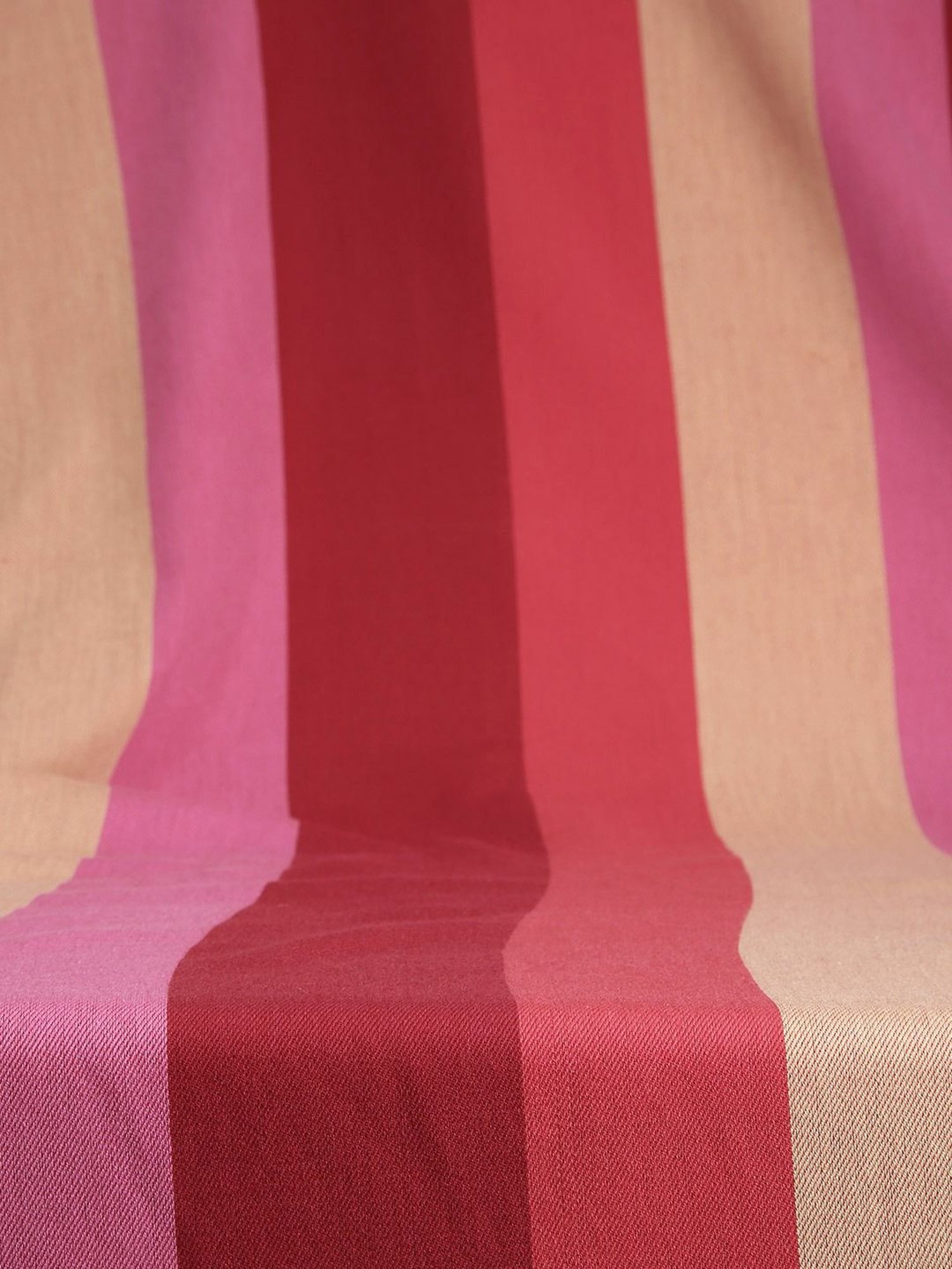 Swayam Stripes Red & Beige 180 TC Cotton King Bedsheet with 2 Pillow Covers