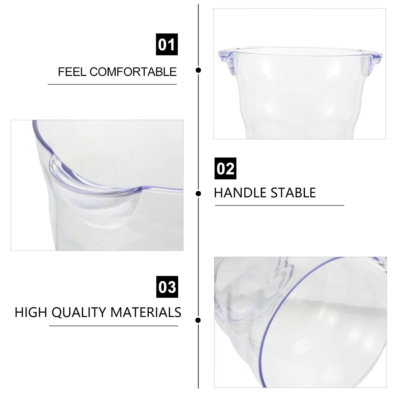 1pc Bar Ice Bucket Ice Bucket Ice Cooler Bucket Transparent Bucket for Party Banquet
