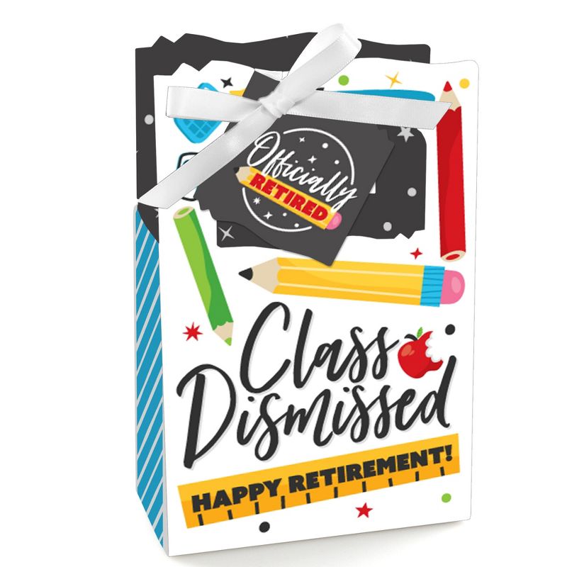 Big Dot of Happiness Teacher Retirement - Happy Retirement Party Favor Boxes - Set of 12