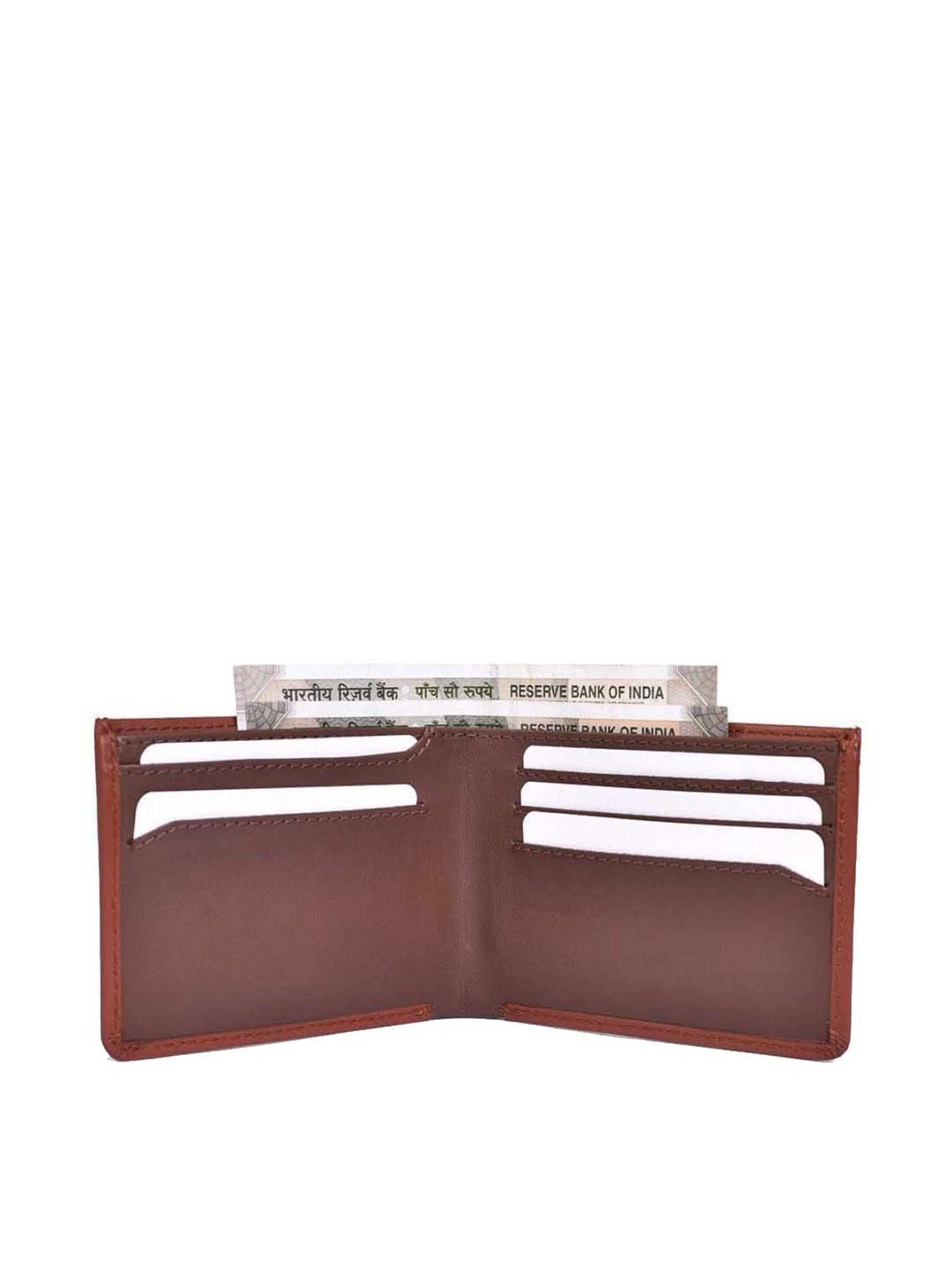 BELWABA Tan Casual Leather Bi-Fold Wallet for Men