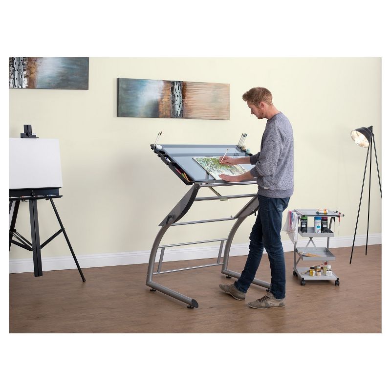 Triflex Drawing Table Soft Silver - Studio Designs
