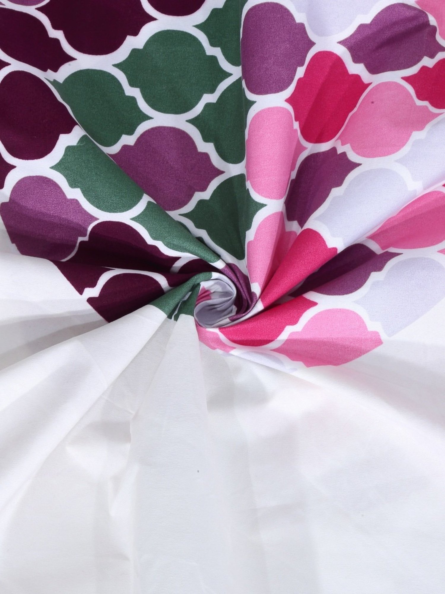 Klotthe Geometric Multicolor 210 TC Cotton Blend Single Bedsheet with 1 Pillow Cover