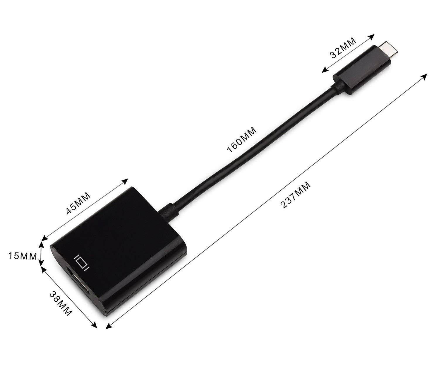 USB C to HDMI Adapter,YXwin USB C(Type C) To HDMI Adapter Cable For Macbook,Chromebook Pixel,Dell XPS 12/13/15 And More With Gold-Plated HDMI Port,Sup (USB C TO HDMI)