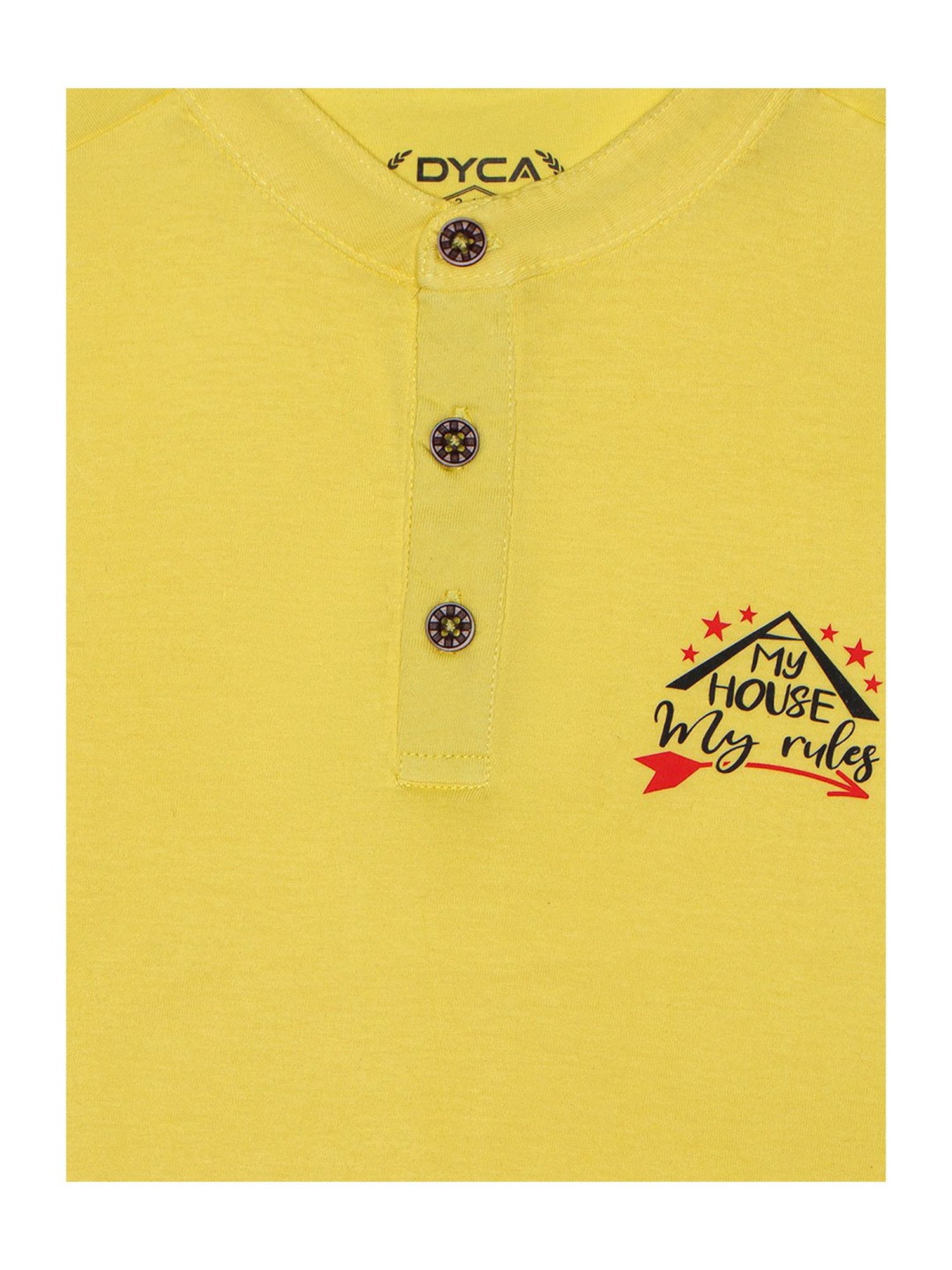 Dyca Kids Yellow Solid T-Shirt