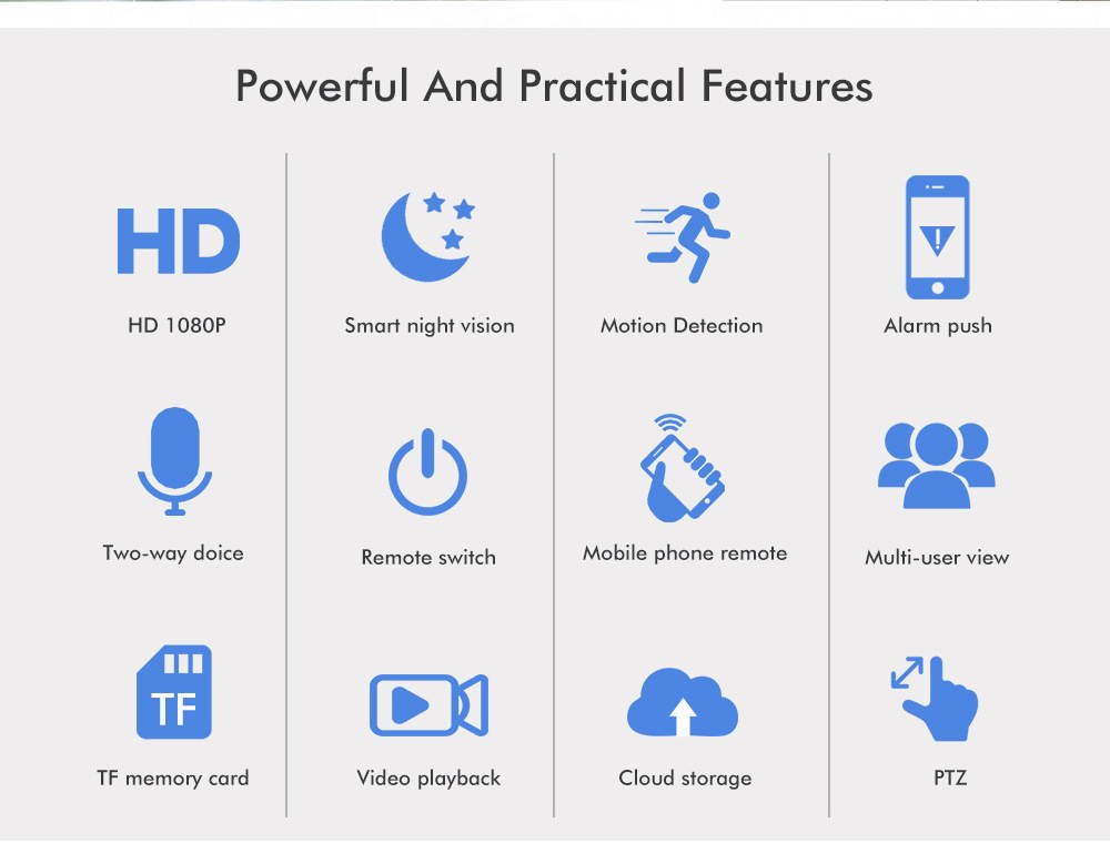 1080P FHD In/ Outdoor 360&deg; PTZ IP Speed Dome Camera 2.0MP Waterproof Cam