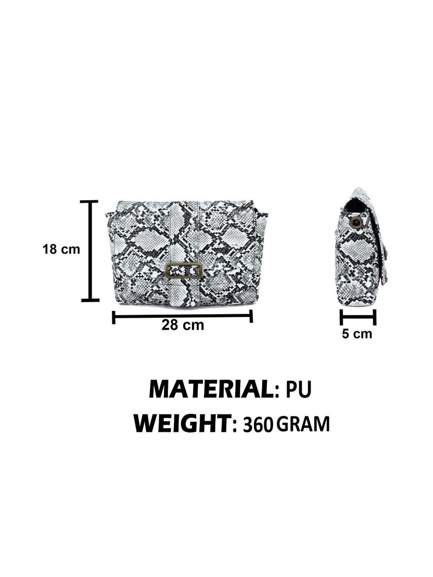 Spice Art White & Black Textured Waist Pouch