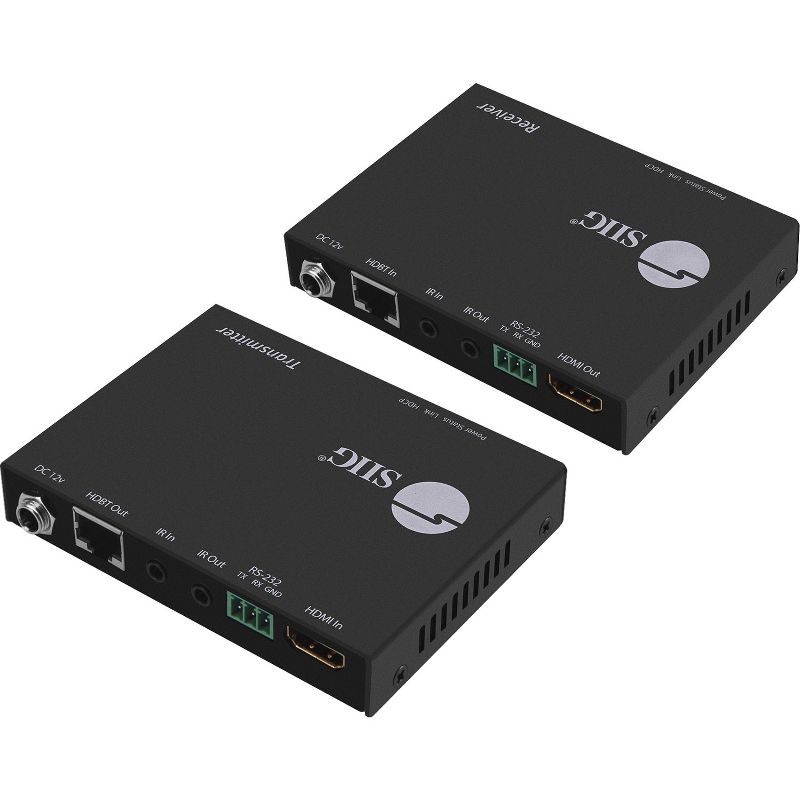 SIIG 4K HDMI HDBaseT Extender Over Single Cat5e/6 with RS-232, IR & PoC - 100m - 1 Input Device - 1 Output Device - 328.08 ft Range