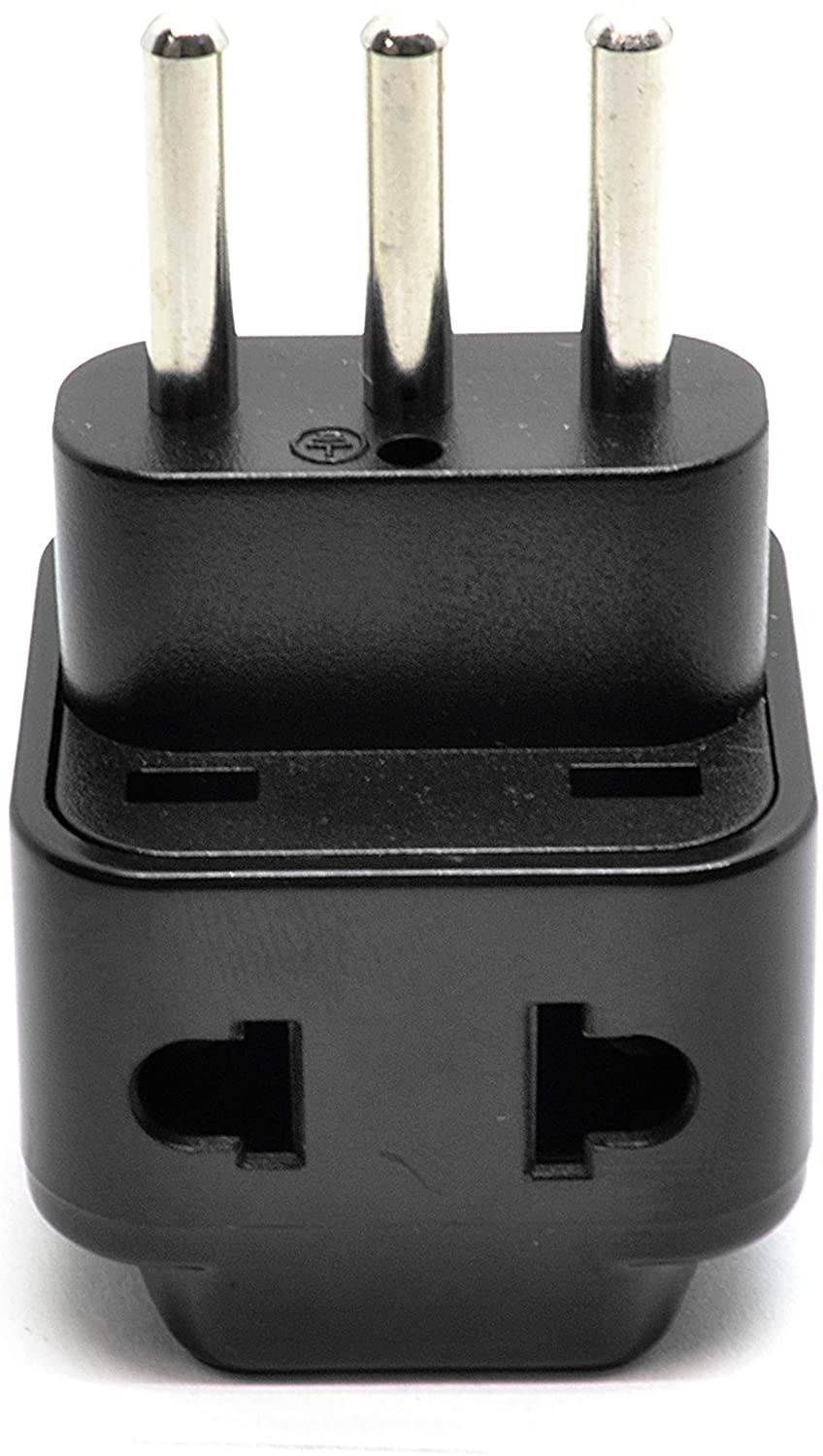 OREI 2 in 1 USA to Italy Adapter Plug (Type L) - 2 Pack, Black