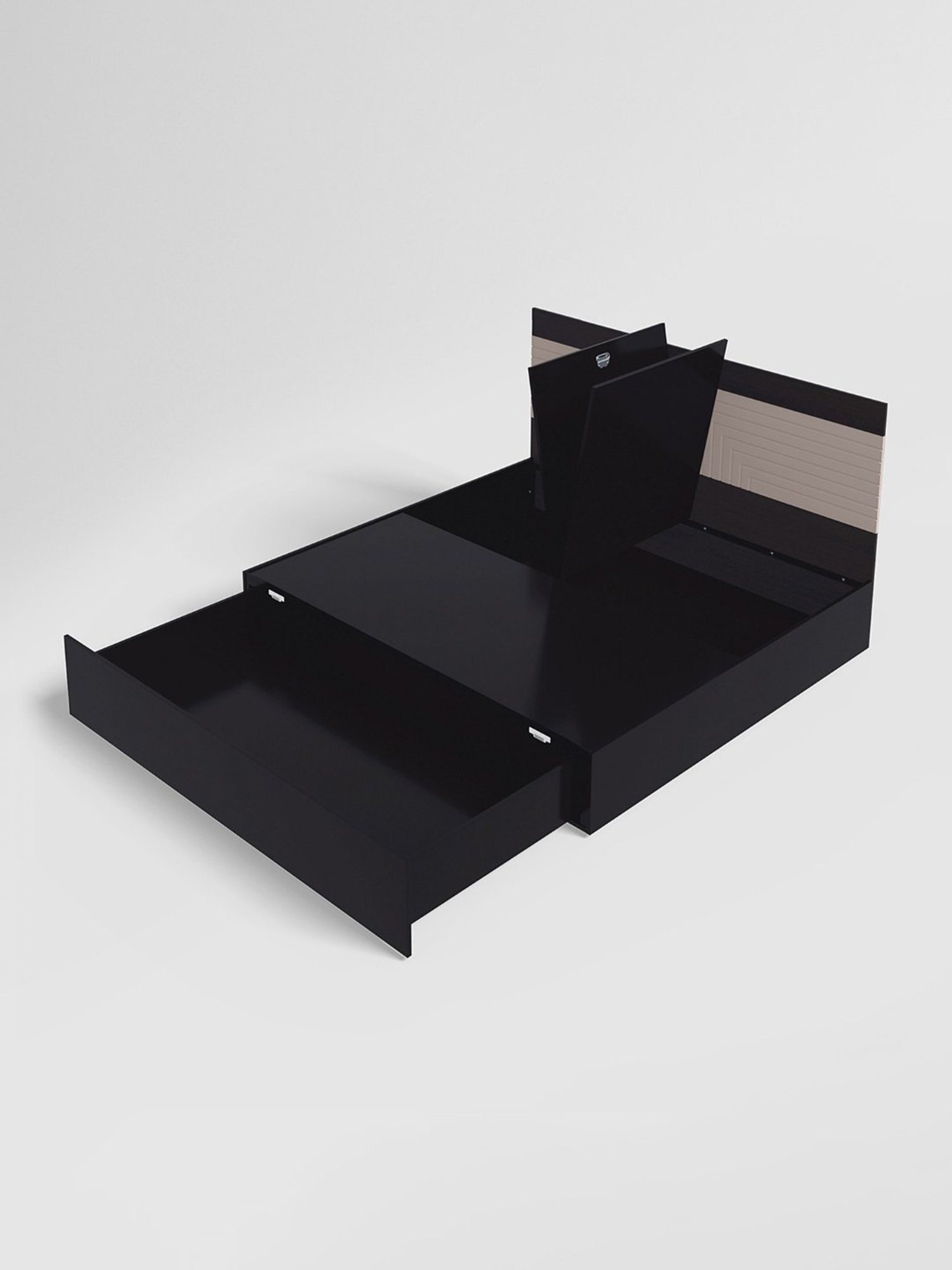 Nilkamal Riva Black Engineered Wood King Size Bed with Storage