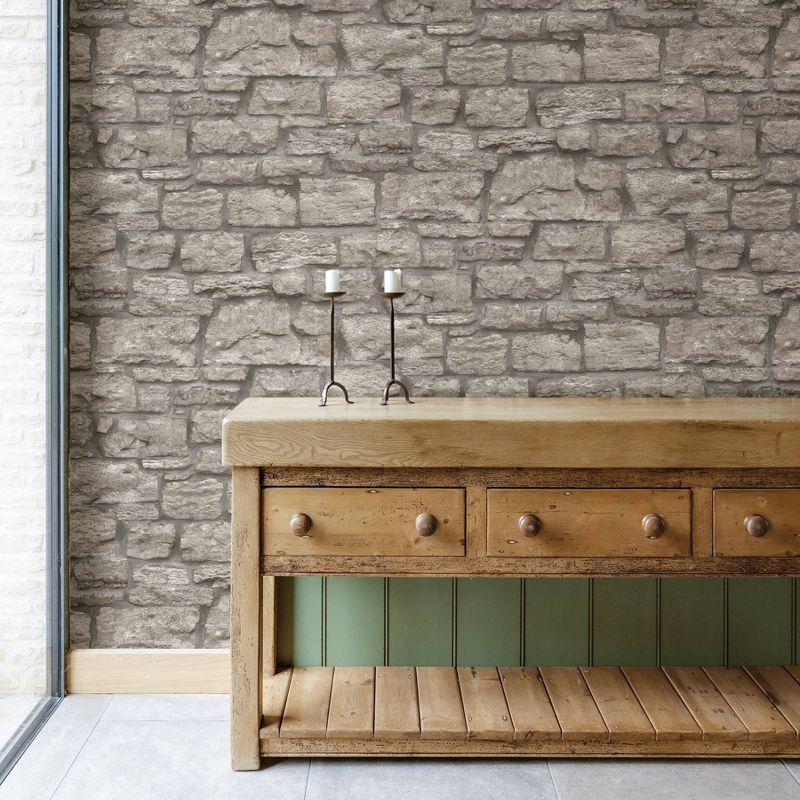 Brewster Saco Stone Peel & Stick Wallpaper