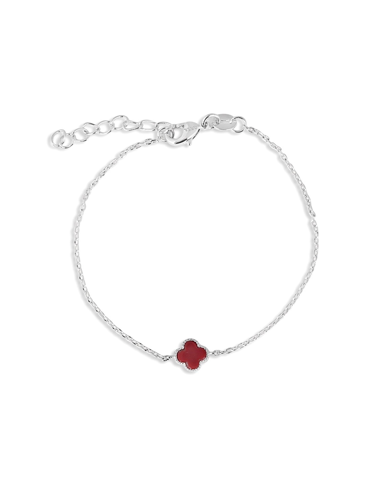 The Real Effect London Sonah Silver with Red Enamel Bracelet