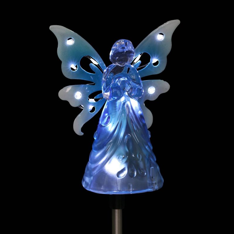 33.85" Acrylic Solar Angel Stake Blue - Exhart