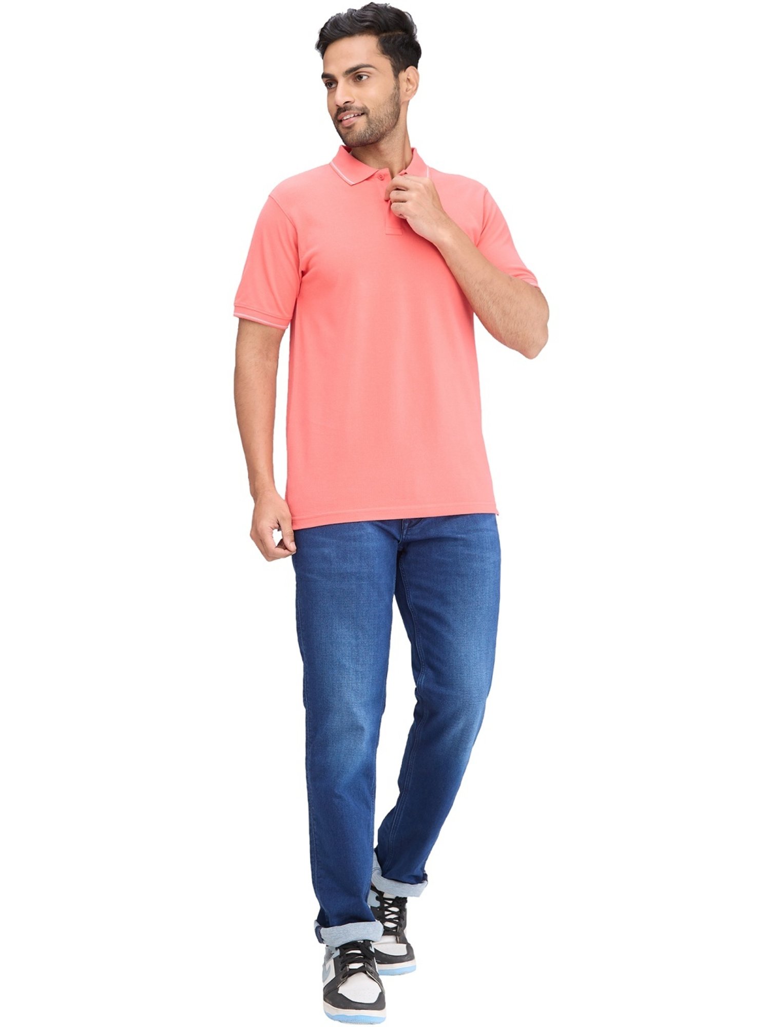Raymond Pink Slim Fit Polo T-Shirt