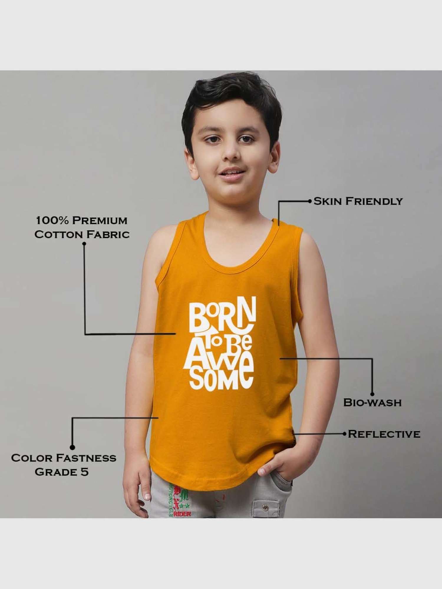 Palm Tree Kids White Printed Vest