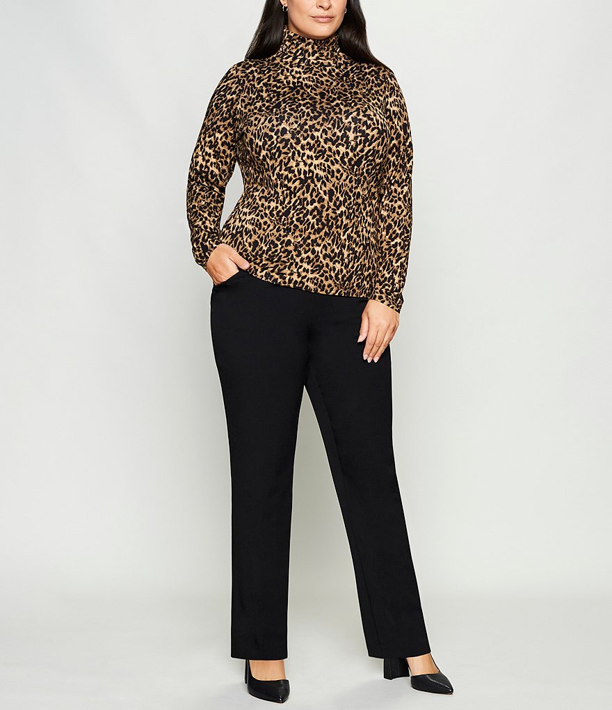 Investments Plus Size the PARK AVE fit Pull-On Straight Leg Pant with Pockets