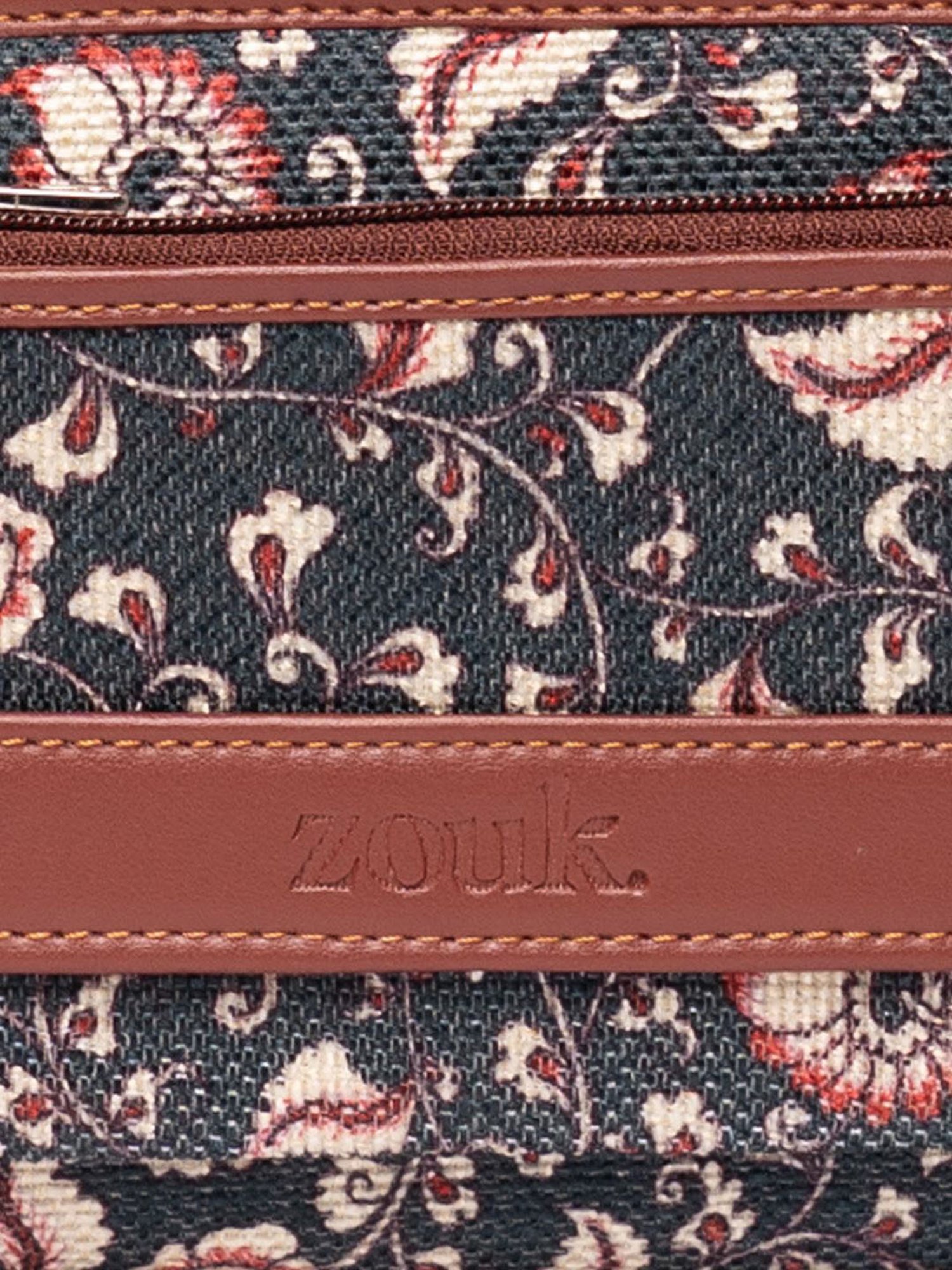 ZOUK Chittoor Blue Kalamkari Multicolor Printed Zip Around Wallet for Women
