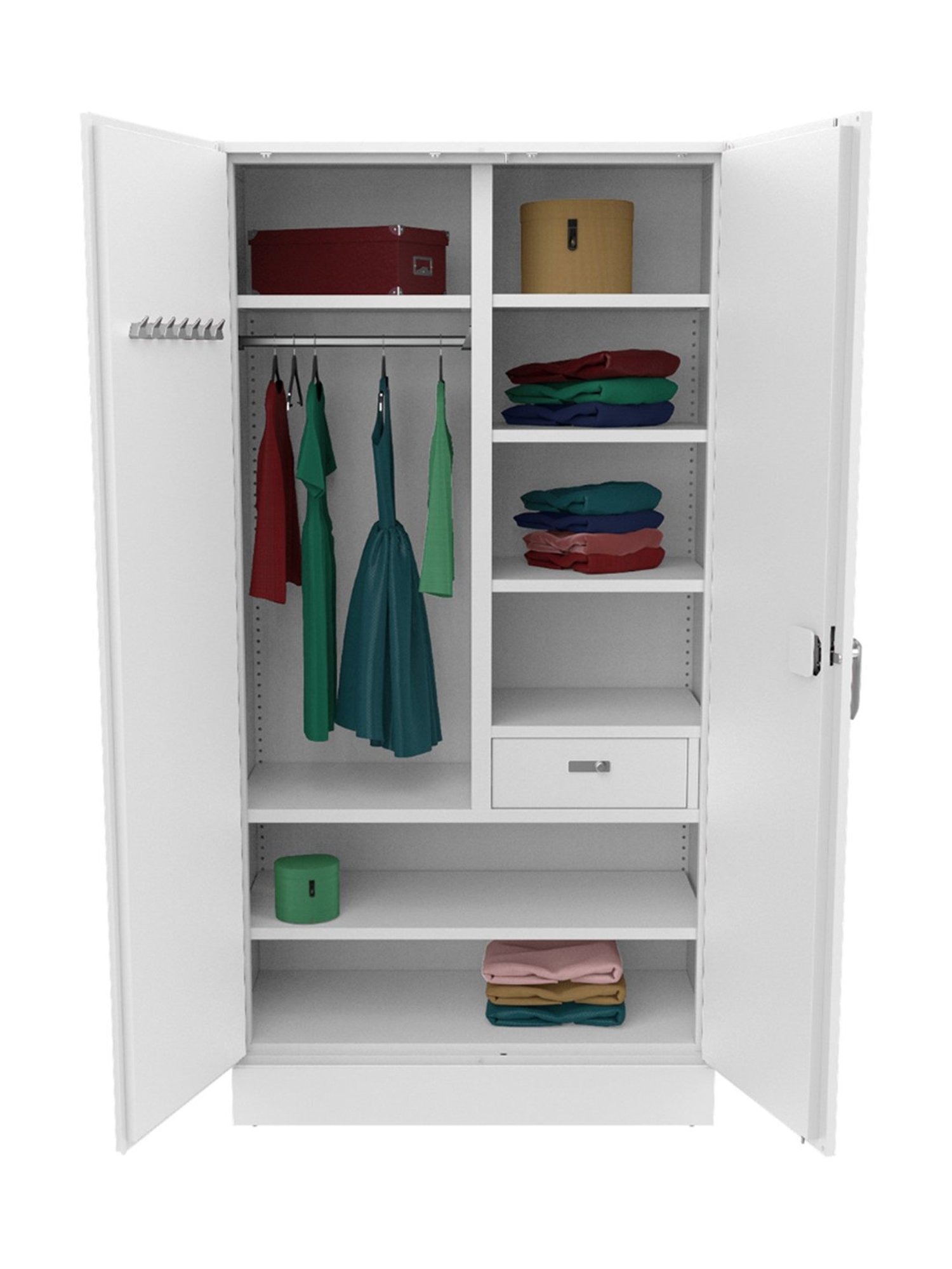 Godrej Interio Auraline Women Basic 2-Door Almirah, Textured Bond White (1-Year Warranty, 1 Drawer)