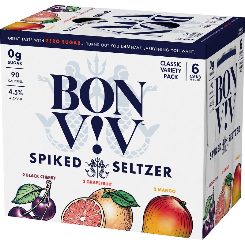 Bon & Viv Spiked Seltzer Classic Variety Pack - 6pk/12 fl oz Cans